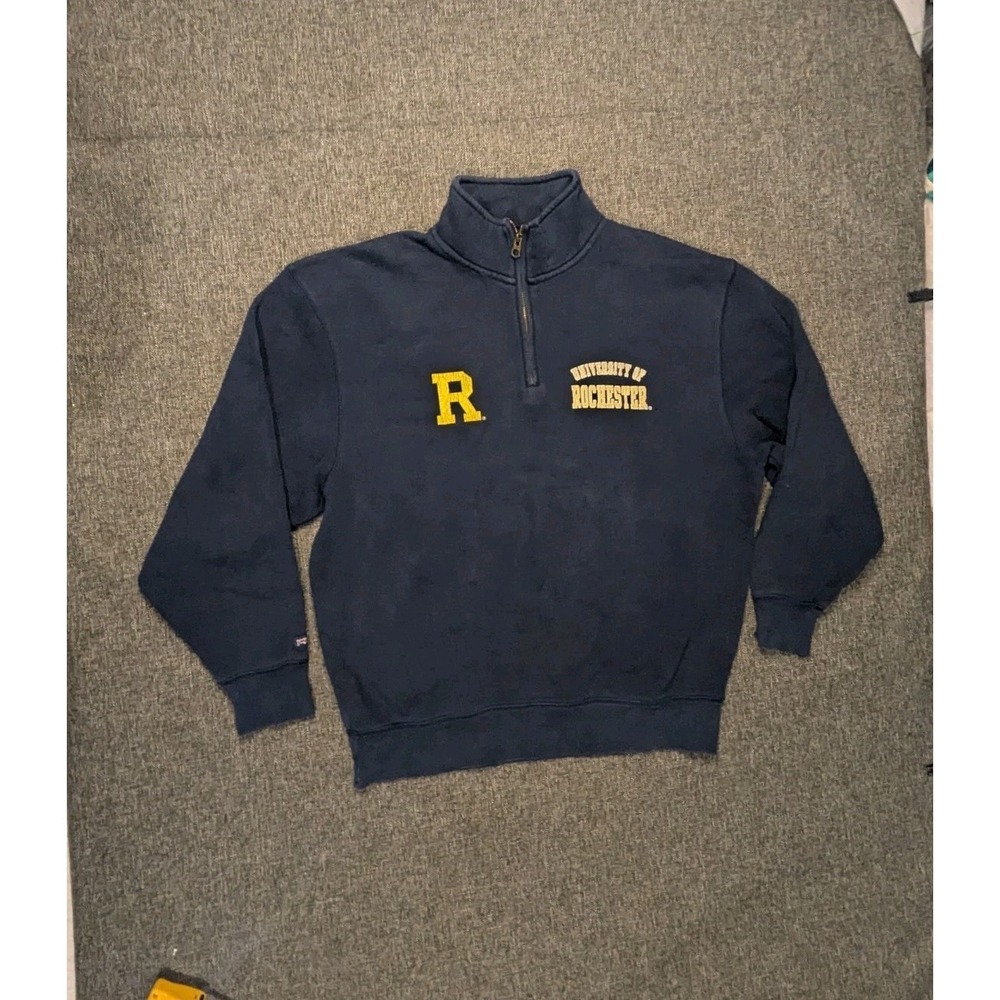 Vintage Jansport University of Rochester Mens Large Sweatshirt 1/4 Zip Fleece US